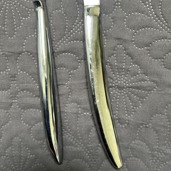 VTG Carvel-Hall 2pc Chrome Stainless Steel Meat Carving Knife& Fork Utensil Set - Picture 8 of 15